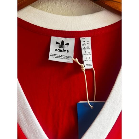 New Adidas Originals Adicolor 3-Stripes V-Neck Maxi Dress - Size XL - Picture 14 of 15